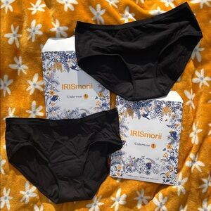 1pr NEW IRISmorii Black Period Panties 2x Medium 1x Large Size Available